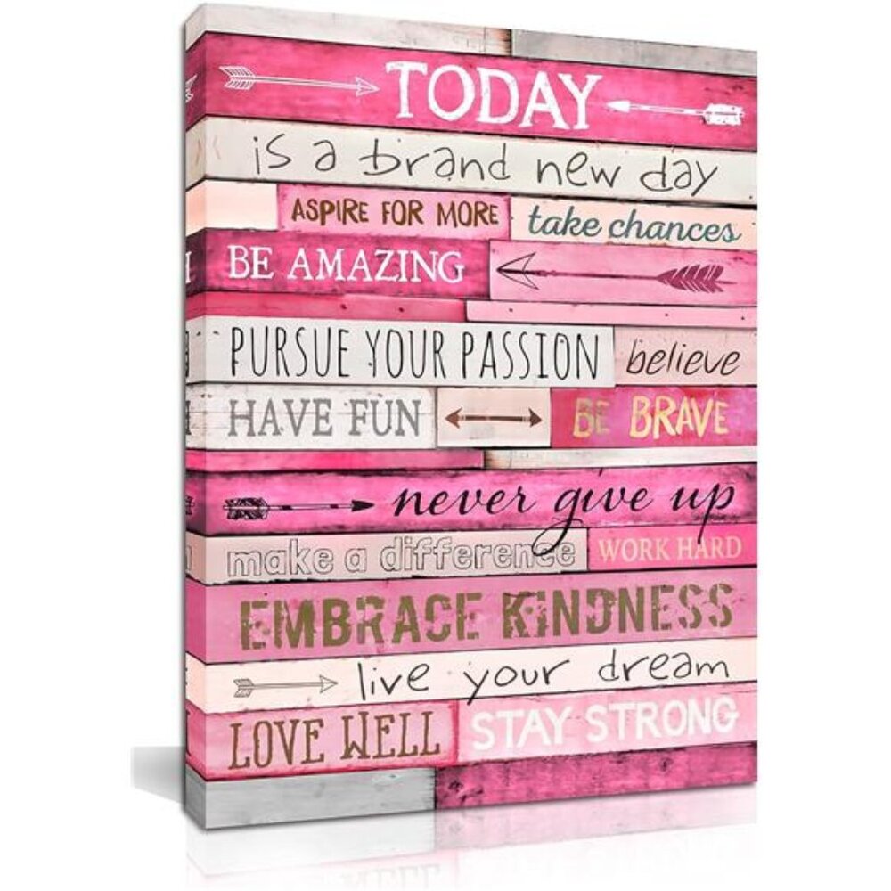 Pink Wall Decor - Inspirational Quotes Wall-Art -
